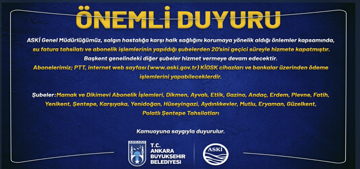 ASKİ DEN HALK SAĞLIĞINA YÖNELİK ÖNLEMLER DEVAM EDİYOR… 